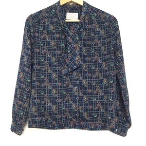 Pendleton Country Sophisticated  Vintage 70's Long-sleeved floral Blouse